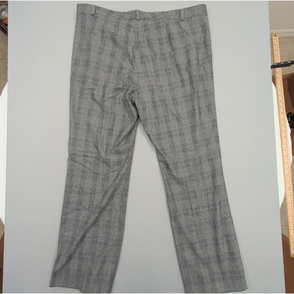 Maison Common Womens Plaid Wool Pants Size 42 US 10 12 Straight Leg Trousers - Picture 14 of 14